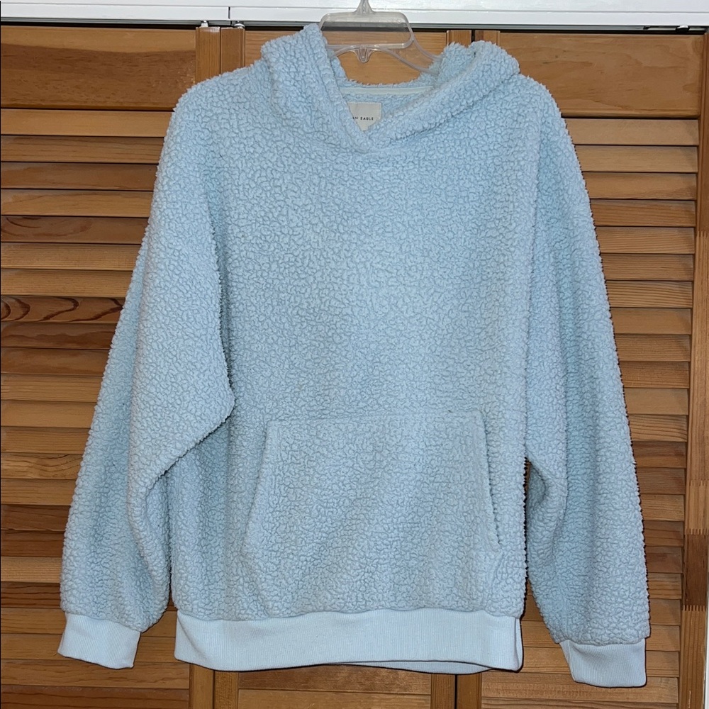 American Eagle Outfitters Light Blue Fleece Hoodie